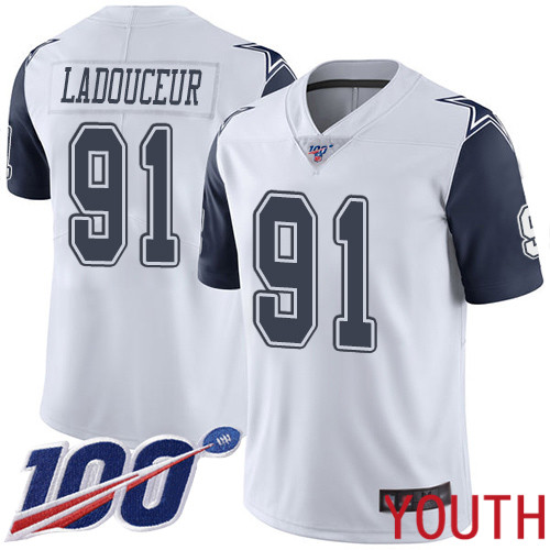 Youth Dallas Cowboys Limited White L. P. Ladouceur #91 100th Season Rush Vapor Untouchable NFL Jersey